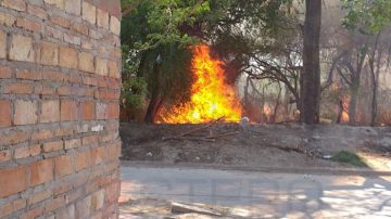 Alarma por un incendio de pastizales en el barrio El Rincón: vecinos temen por el viento