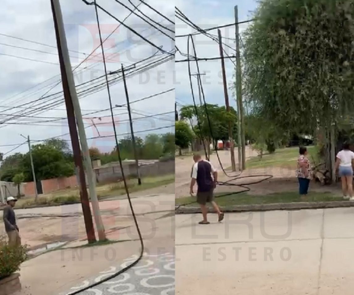 La Banda: Trepó un poste de luz para robar cables y todo quedó grabado