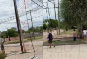 La Banda: Trepó un poste de luz para robar cables y todo quedó grabado
