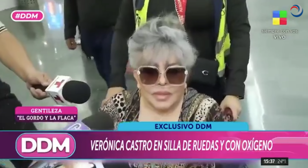 VIDEO | Verónica Castro se mostró en sillas de ruedas y conectada a un tubo de oxígeno