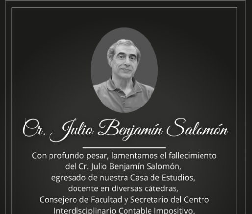 Profundo pesar en la Ucse por el fallecimiento del Cr. Julio Benjamín Salomón