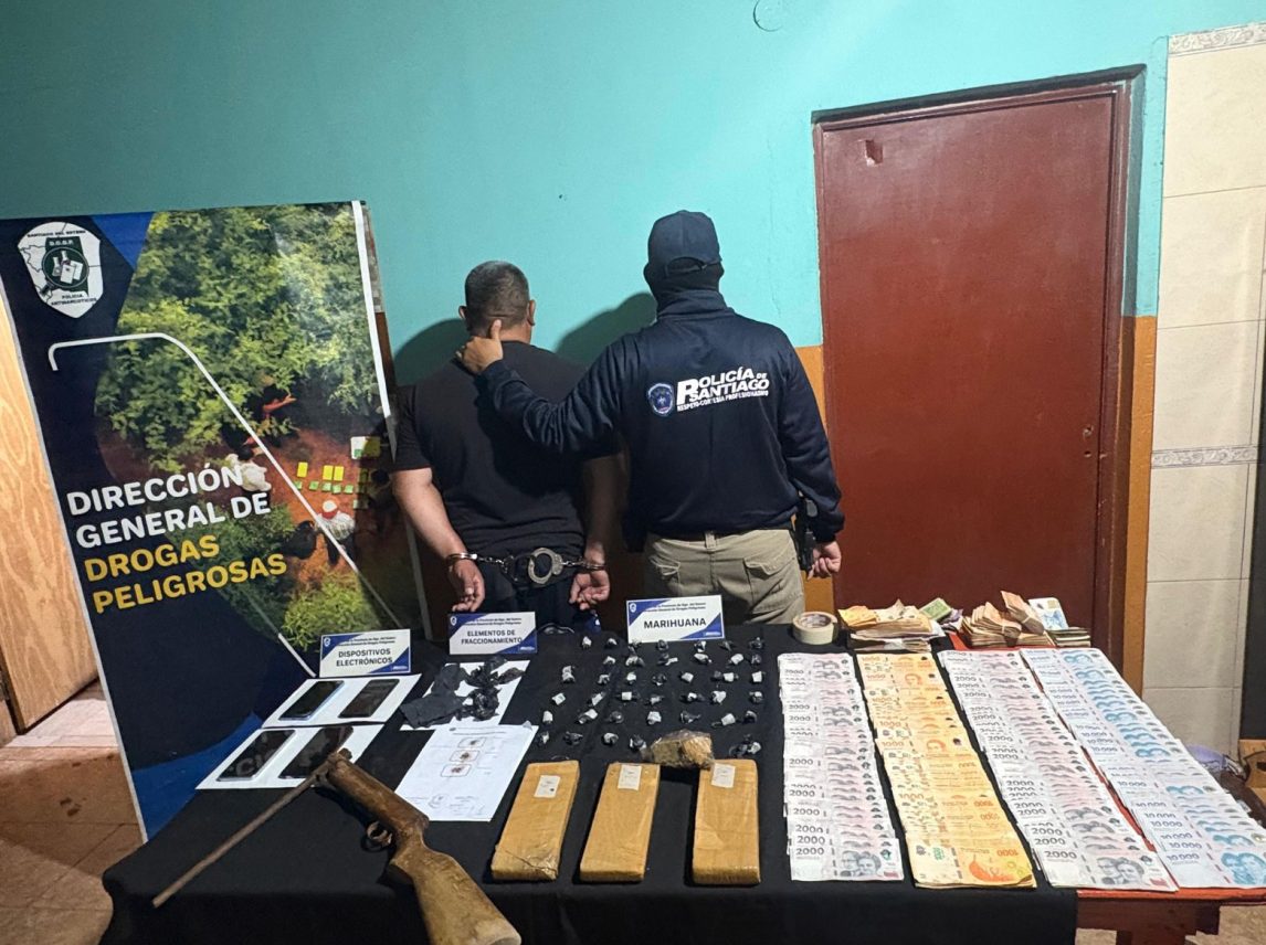 Narcomenudeo en Añatuya: secuestran más de dos kilos de marihuana y casi 2 millones de pesos