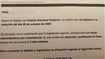 Estafa virtual: La Justicia advierte sobre falsas multas a quienes no fueron a votar