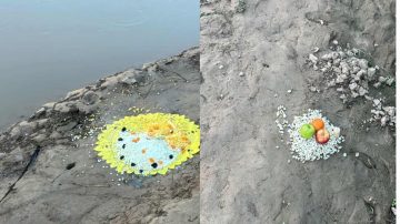 Pochoclos, frutas perfumadas y caramelos: hallan elementos de un ritual a la orilla del Río Salado