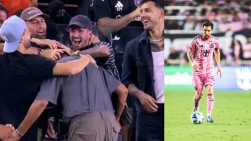 Con los Campeones del Mundo entre la hinchada, Messi se lució en la goleada de Inter Miami