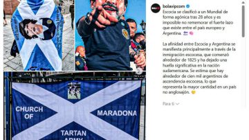 La intrahistoria de las banderas escocesas con la imagen de Diego Maradona: un vínculo inesperado que nació hace 20 años