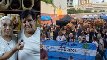 La Marcha de los Bombos, de Santiago al mundo: el Indio Froilán y Tere cuentan su experiencia en Barcelona