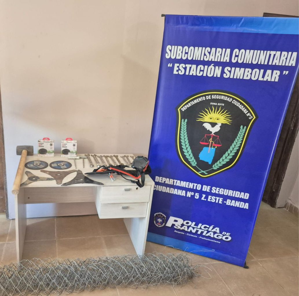 Estación Simbolar: La Policía recupera importante lote de herramientas robadas de un acueducto