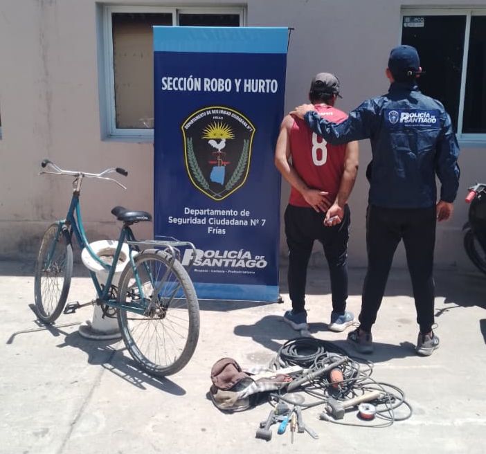 Frías: Lo atraparon mientras circulaba en una bici robada y con herramientas ajenas