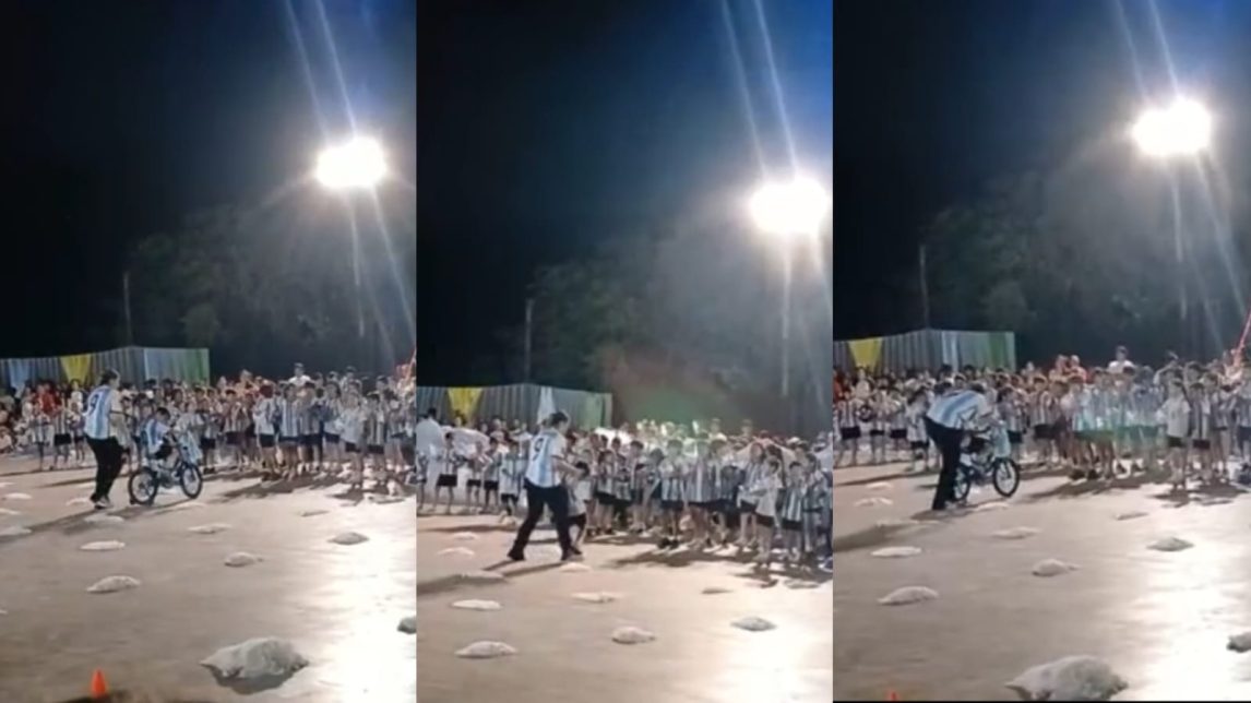 VIDEO | Un golazo a la inclusión: Santi fue el protagonista en su muestra escolar, recreando el penal de Montiel