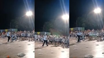 VIDEO | Un golazo a la inclusión: Santi fue el protagonista en su muestra escolar, recreando el penal de Montiel