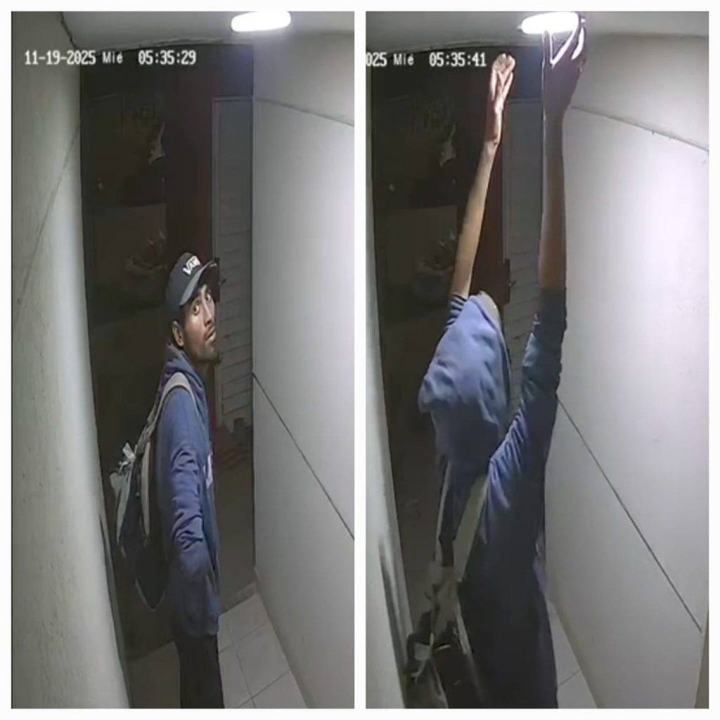 Miró a la cámara y luego se cubrió el rostro para robar: “Todos los días va a pedir comida y a hablar de Dios”