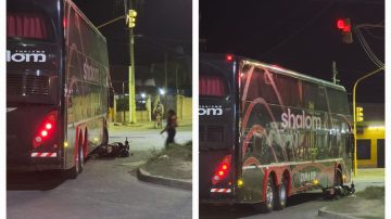 Terrible accidente en Avenida Solís: Un colectivo de larga distancia arrolló a una moto