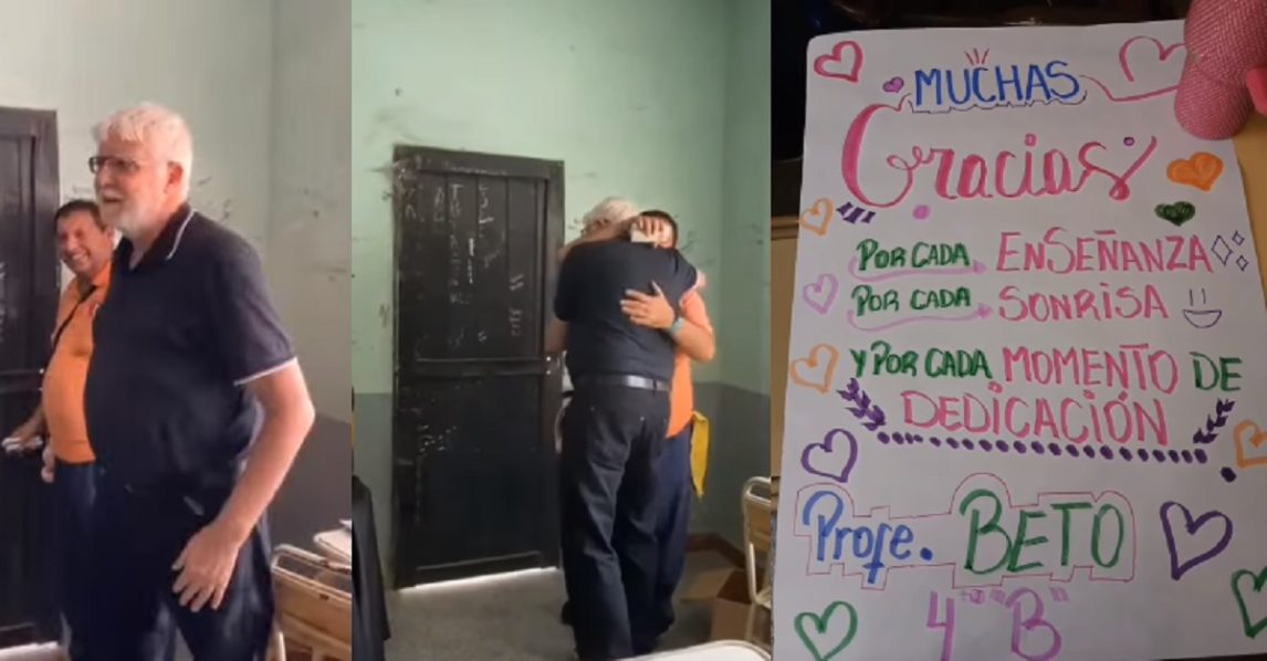 Dejar huellas: La viral despedida al profe Beto de la pre-promo del Fils Pierre