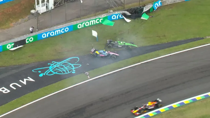 Colapinto chocó y quedó afuera del Sprint del GP de San Pablo