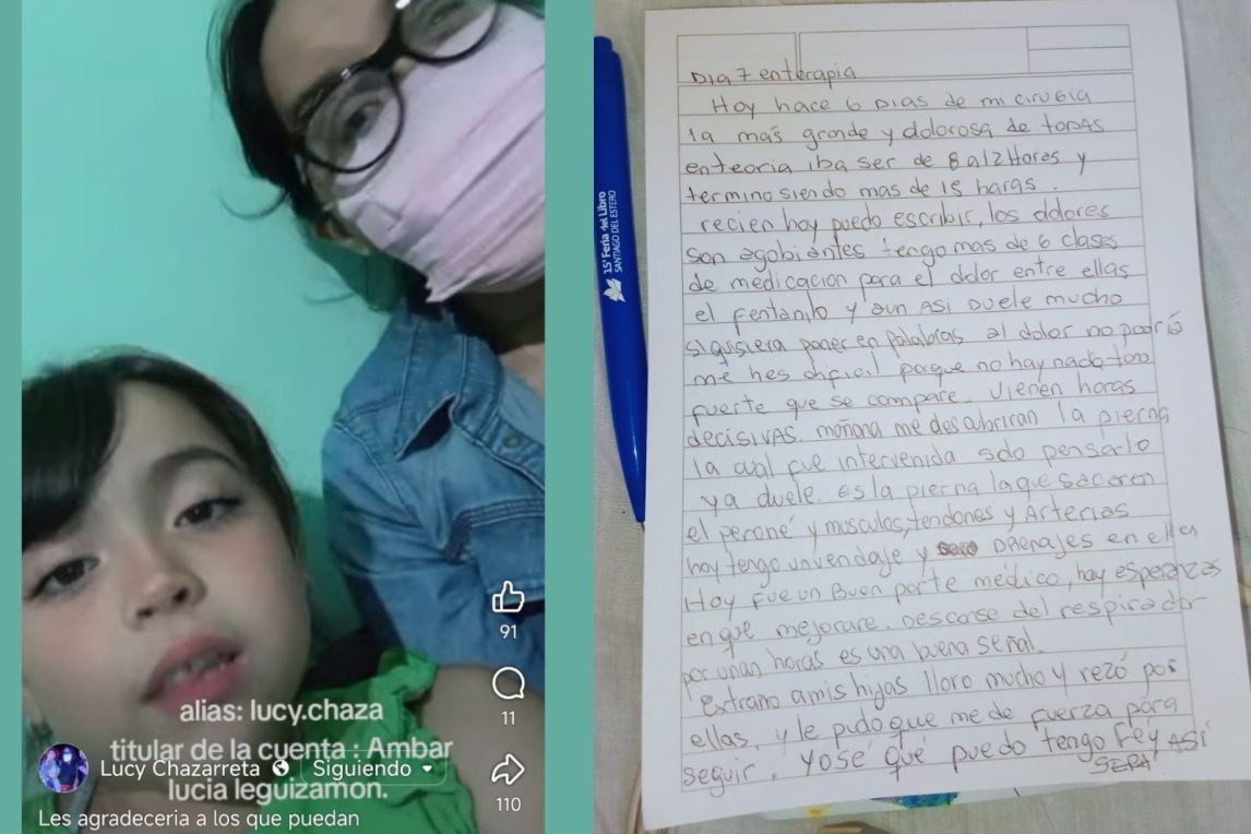 Lucía, luego de la colecta fue operada y escribió un texto para contar cómo está: “yo sé que puedo, tengo fe… y así será.”
