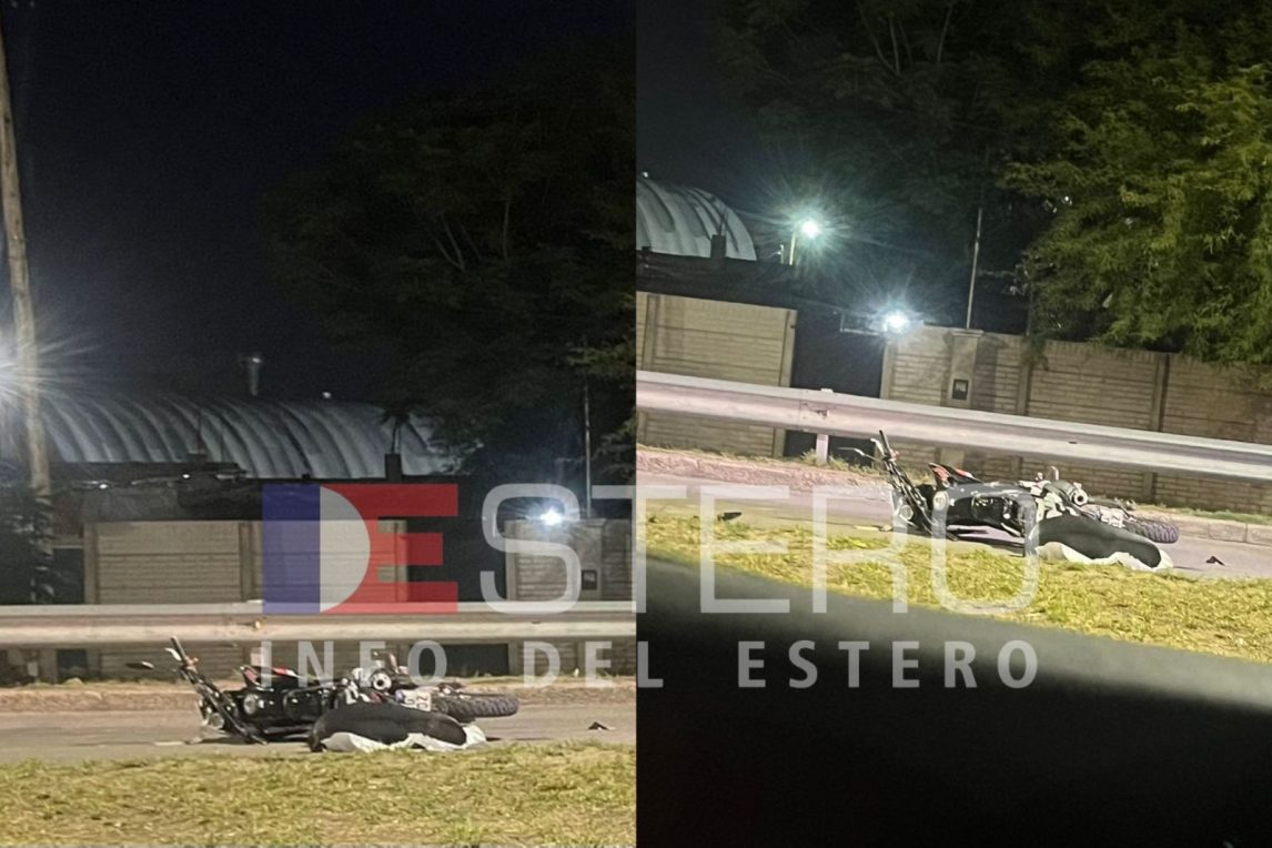 Motocicleta y auto implicados en un accidente sobre Avenida Lugones