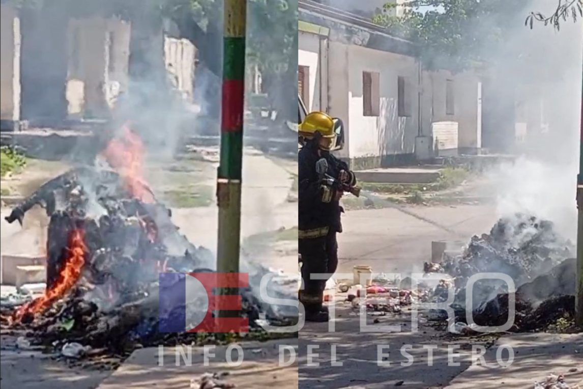 Vecinos denuncian la quema de un contenedor de basura frente a la comisaría