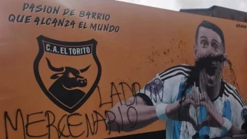 Vandalizaron un mural de Ángel Di María en Rosario tras el título otorgado a Central por la AFA