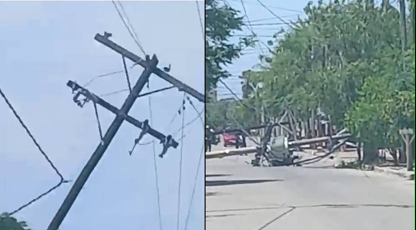 El potente viento provocó la caída de un transformador y dejó sin luz al barrio Tradición