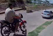 Vecino denunció que un motociclista chocó su auto estacionado destrozando un espejo retrovisor