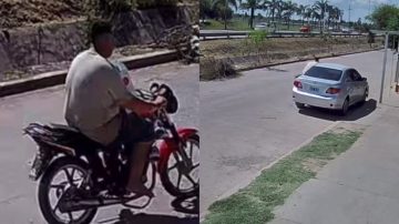 Vecino denunció que un motociclista chocó su auto estacionado destrozando un espejo retrovisor