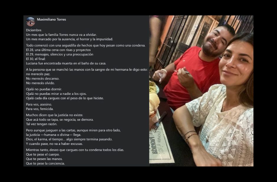 A casi un año de la muerte de Luciana Torres: el desgarrador mensaje de su hermano