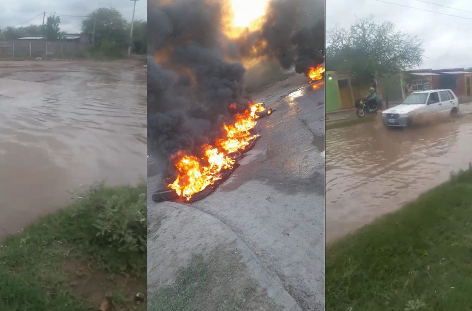 El Tabique: vecinos indignados exigen soluciones por calles anegadas y amenazan con nuevos cortes