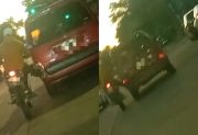 VIDEO | Filman a una peligrosa maniobra realizada entre conductores de una moto y un utilitario