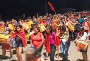 Peregrinación en la madrugada rumbo a Silípica por la fiesta de San Esteban