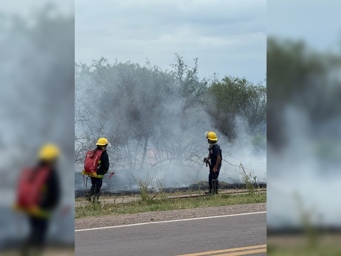 FOTOS. Intenso incendio de pastizales en El Zanjón moviliza a cuatro dotaciones de bomberos