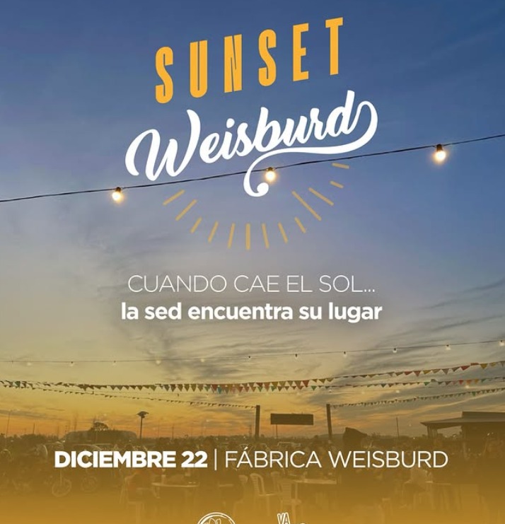 Se viene el primer Sunset Birrero en la fábrica de Weisburd Bier: una propuesta ideal para disfrutar el verano y apoyar a emprendedores locales