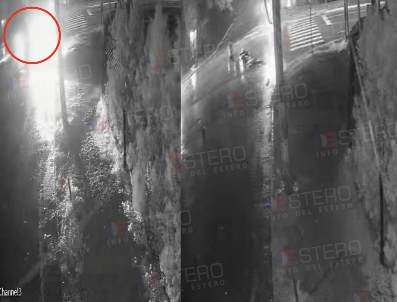 VIDEO: el momento en el que el auto chocó y abandonó a una moto en Belgrano y Córdoba