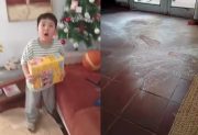 La reacción de un nene santiagueño al recibir su regalo y encontrar “nieve” en su casa