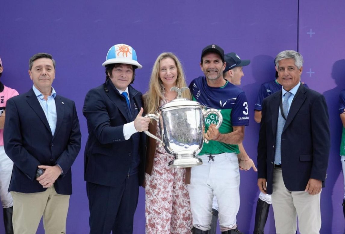 Milei sorprendió en la final del Abierto de Polo por su curioso festejo con Cambiaso