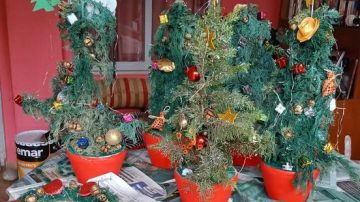 Armaron árboles de Navidad con ramas que dejó el último temporal: inesperado planteo de un sacerdote