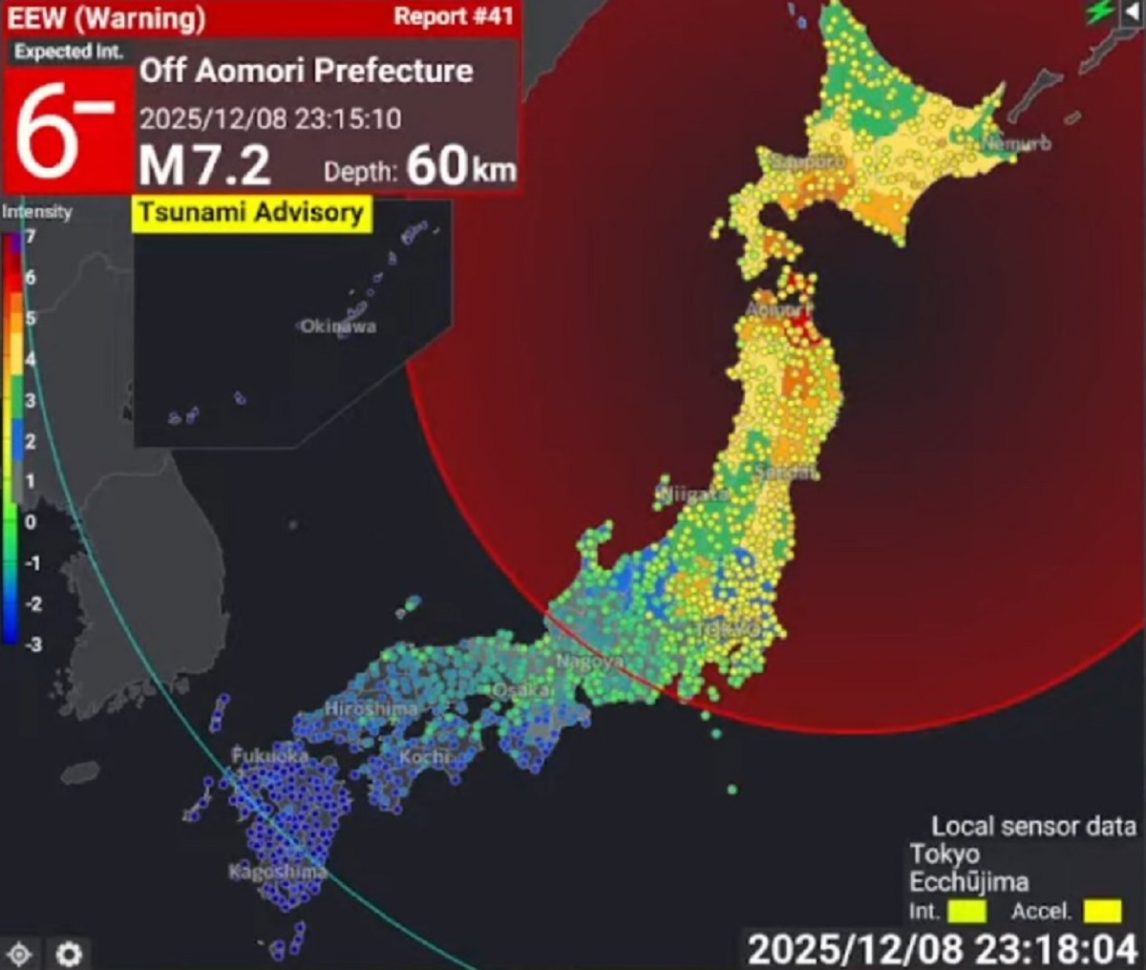 Alerta de tsunami en Japón tras un terremoto de 7,6 de magnitud