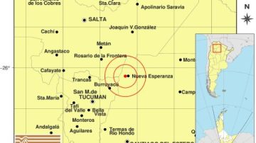 Sismo de 3.9 grados en Nueva Esperanza; se sintió en otras tres provincias del norte