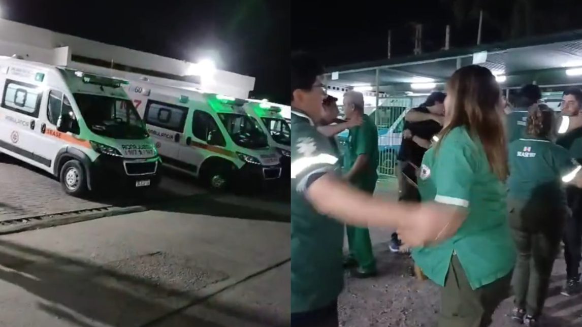 Entre sirenas y cumpliendo su vocación: así recibieron el Año Nuevo los trabajadores del SEASE 107