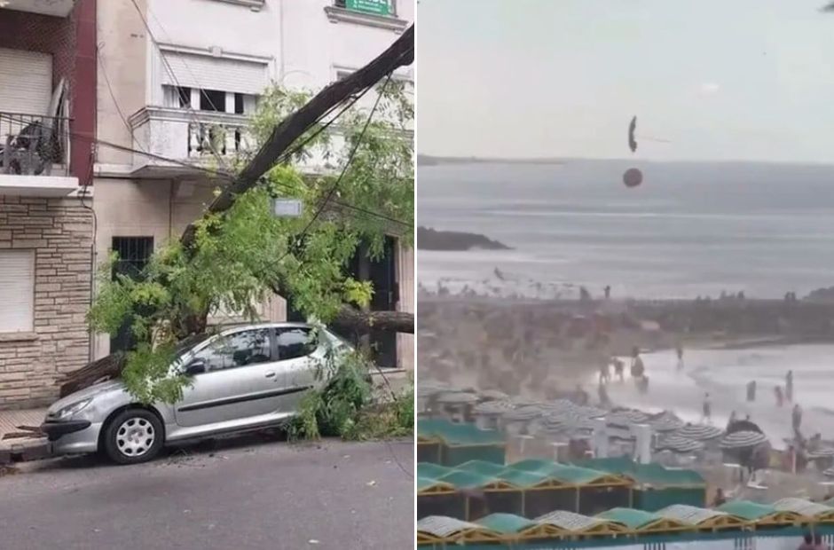 Feroz temporal en Mar del Plata: ráfagas de 70 km/h causaron destrozos, voladuras de techos y un herido