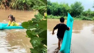 La ingeniosa aventura de dos niños en las calles inundadas de El Arenal
