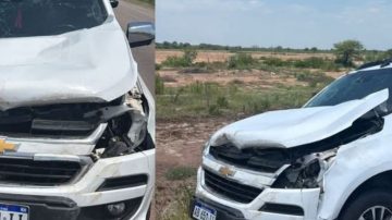 Un conductor santafesino resultó ileso tras chocar contra dos animales cerca de Añatuya