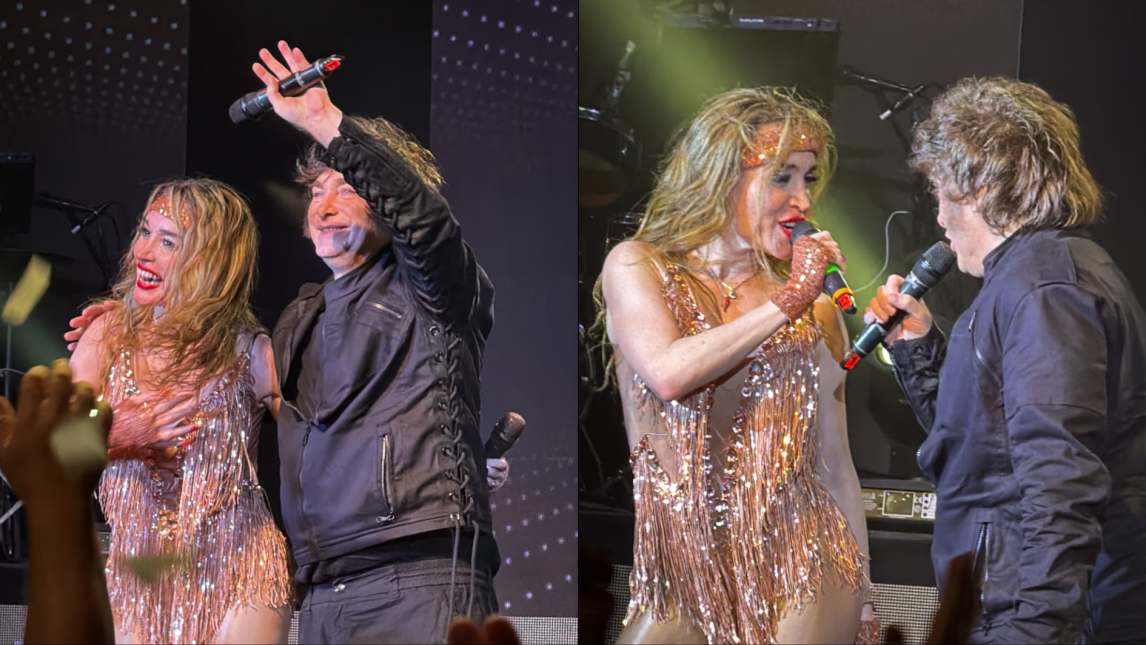 Milei fue a ver a Fátima Florez en Mar del Plata y cantaron juntos el “Rock del gato”