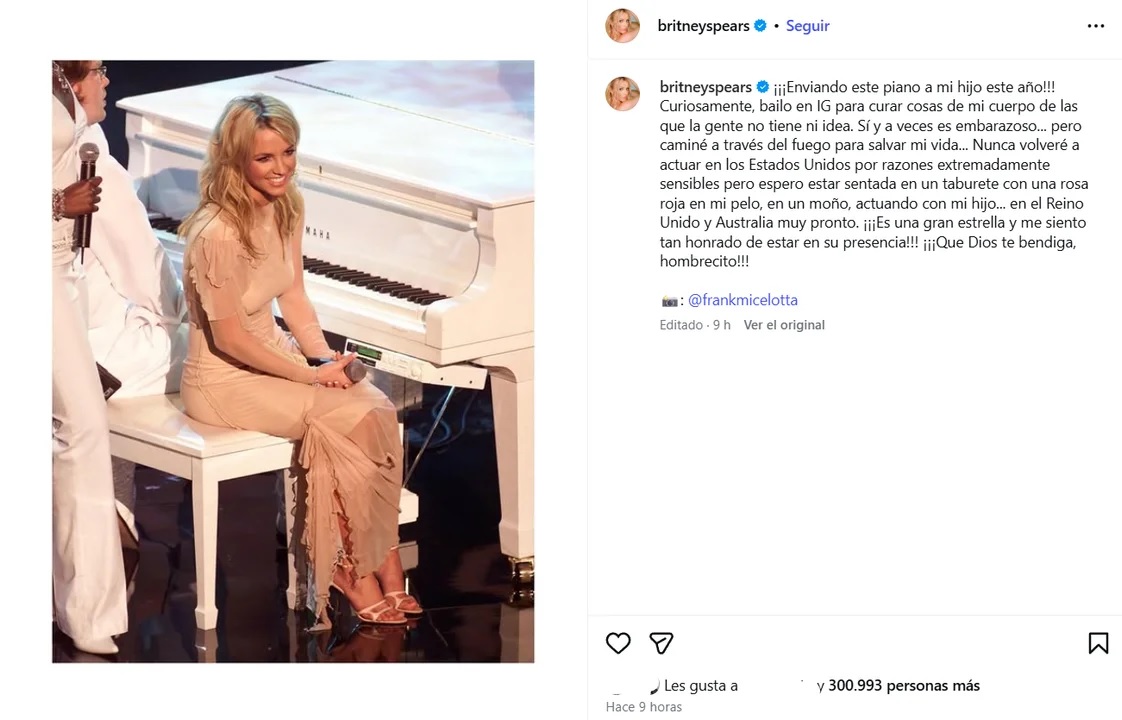 Britney Spears confirmó su regreso a los escenarios y excluyó a Estados Unidos