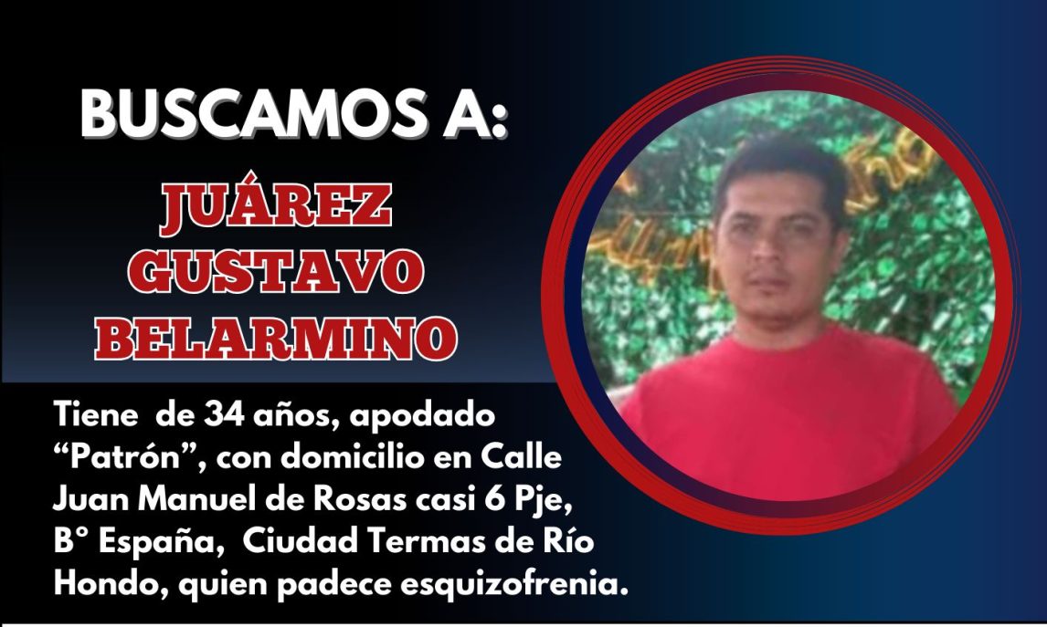 Termas de Río Hondo: Buscan a un hombre de 34 años que padece esquizofrenia