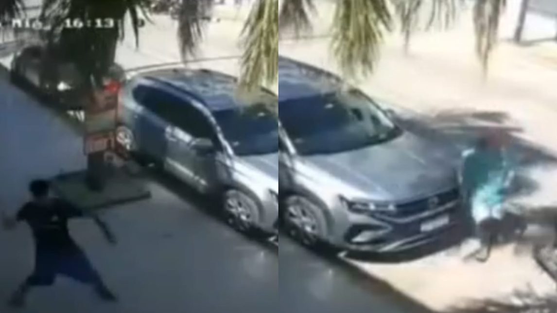 A plena luz del día, cuatro motochorros asaltaron a un joven y robaron en un negocio