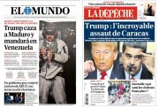 Así reflejan en sus tapas la captura de Maduro los diarios del mundo