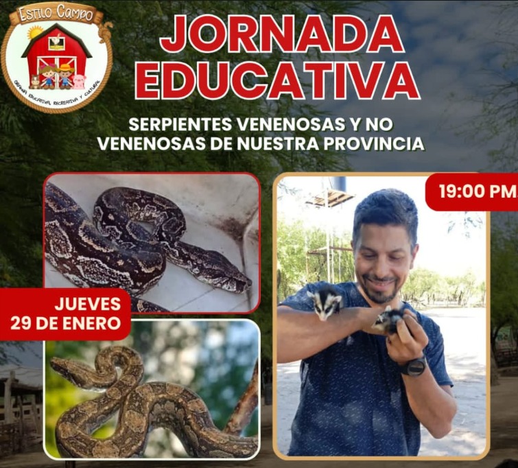 Vacaciones en la Granja Estilo Campo: invitan a una charla educativa sobre serpientes
