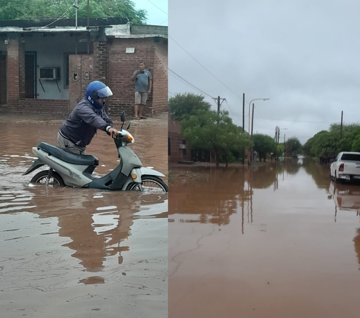 Intensas lluvias en Monte Quemado: el agua ingresó a las casas y dejó calles anegadas