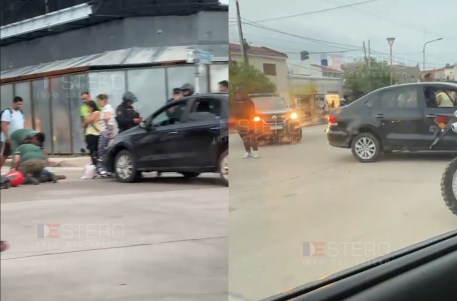Violento accidente en Colón y Congreso: una moto y auto protagonizaron un sinietros vial